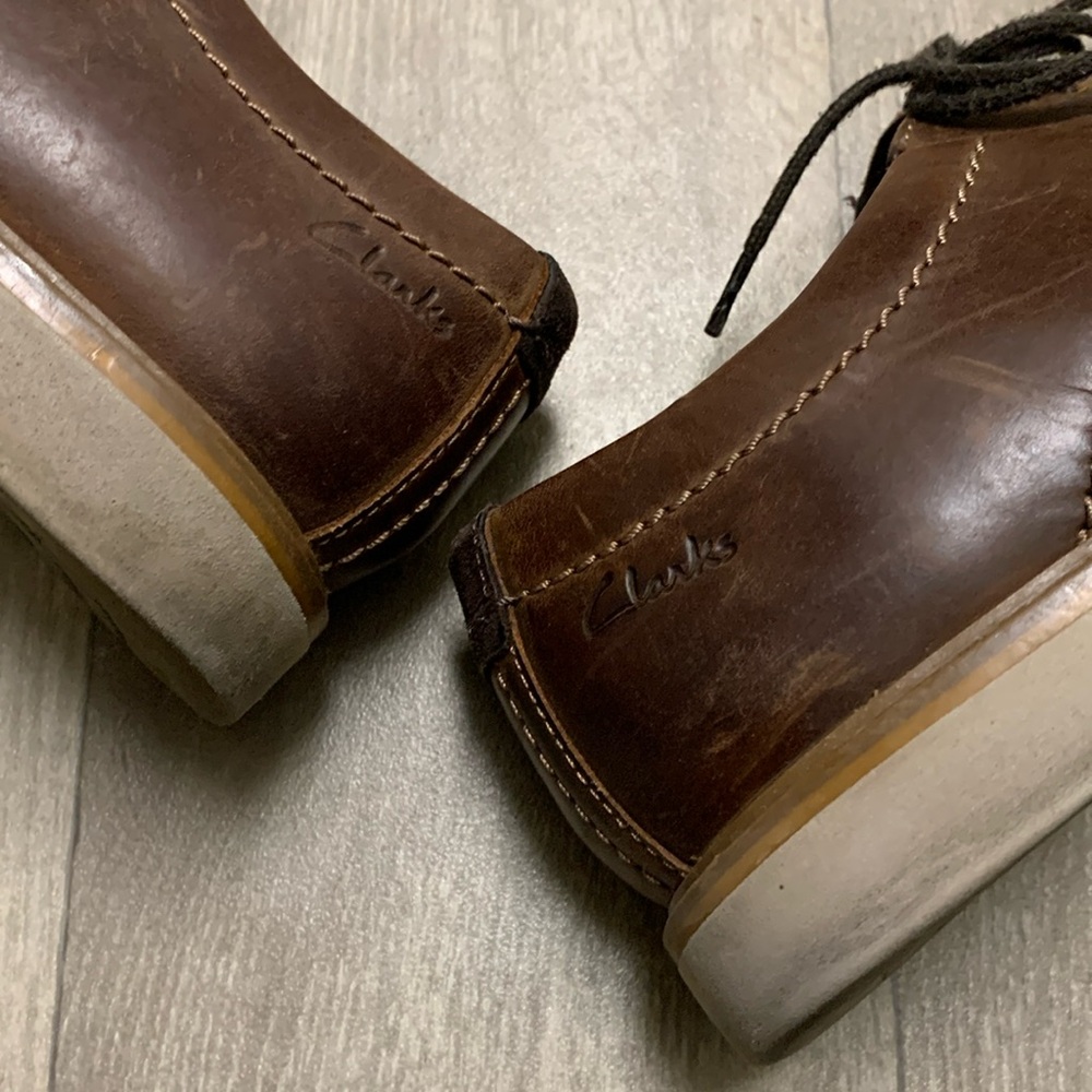 Mens Clarks Atticus Lace Up Distressed Leather Cause Oxford Shoes - Picture 6 of 9